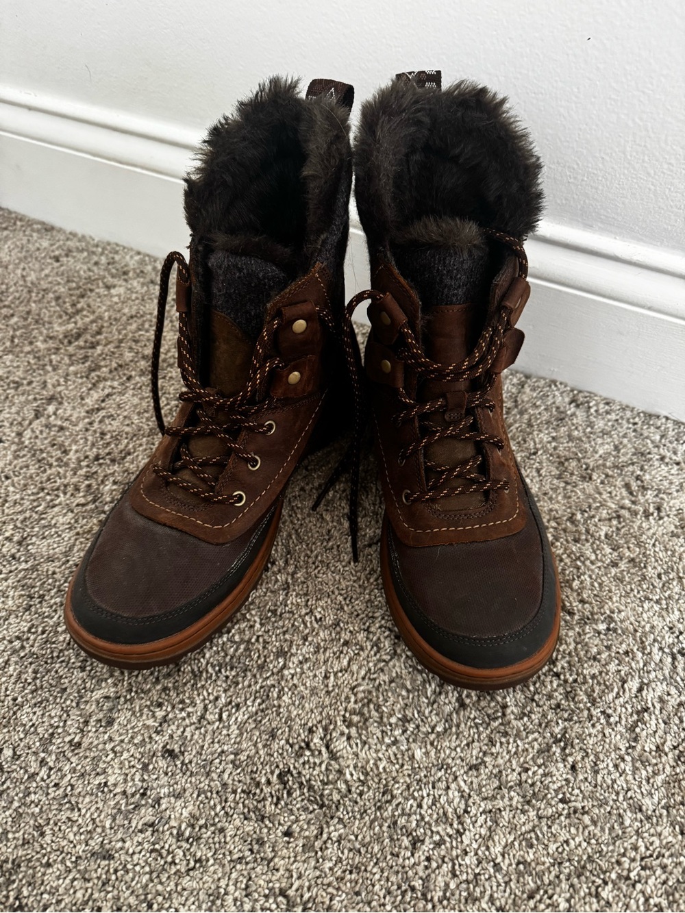 Merrell Women's Brown Winter Fur-Lined Rain Boots